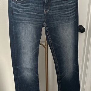 BKE Stella Lowrise Bootcut size 28 Dark Denim Distressed